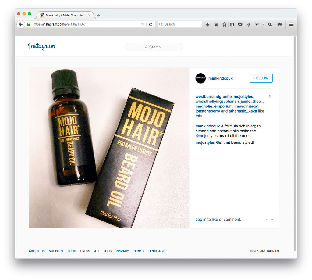 Mankind Recommends Mojo's Beard Oil