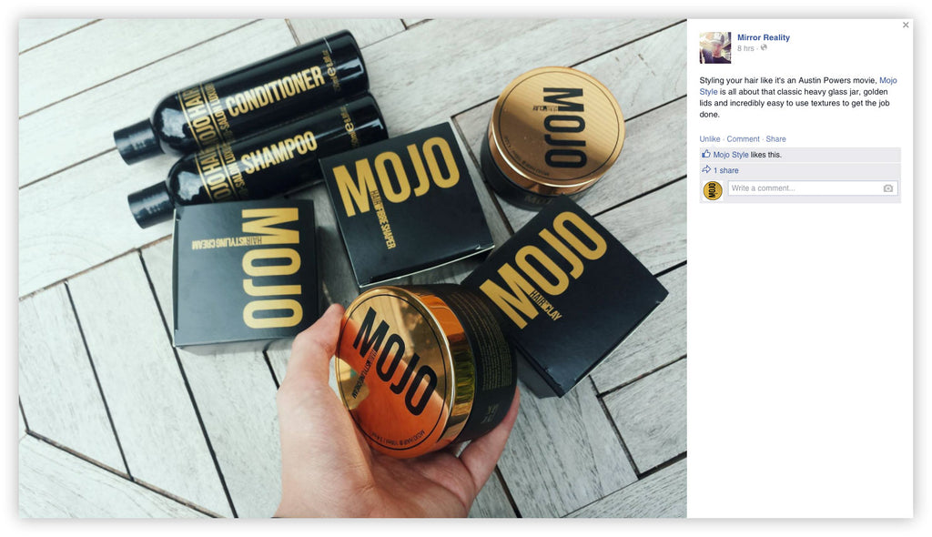 Mirror Reality's Facebook post on Mojo Hair*