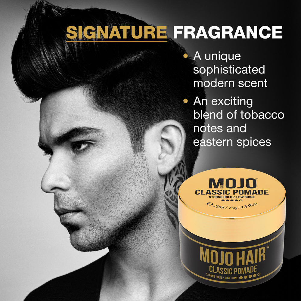 Mojo Hair Classic Pomade – Strong Hold & Low Shine | Luxury Fragrance | 75ml - benefit 4