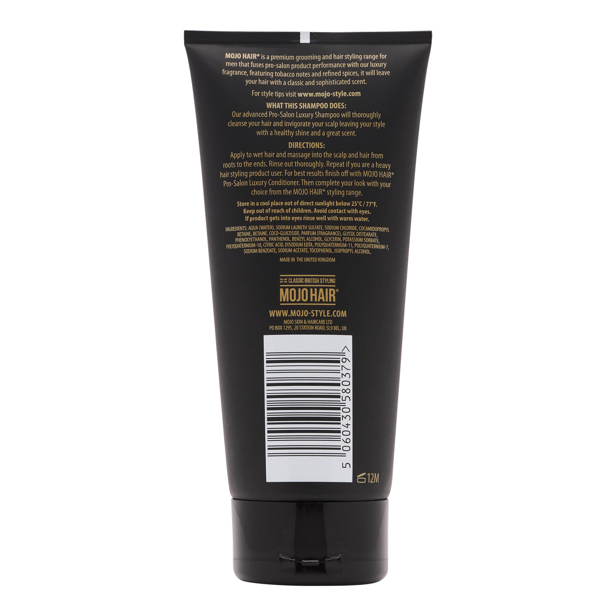 Mojo Hair Men’s Luxury Shampoo (Rear)