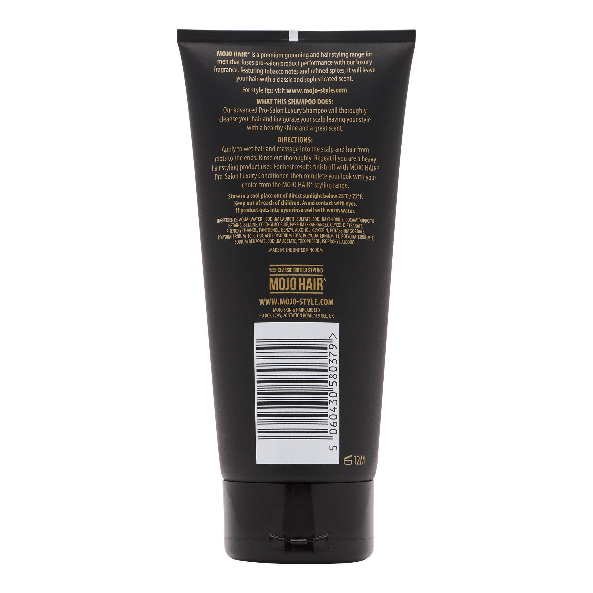 Mojo Hair Men’s Luxury Shampoo (Rear)