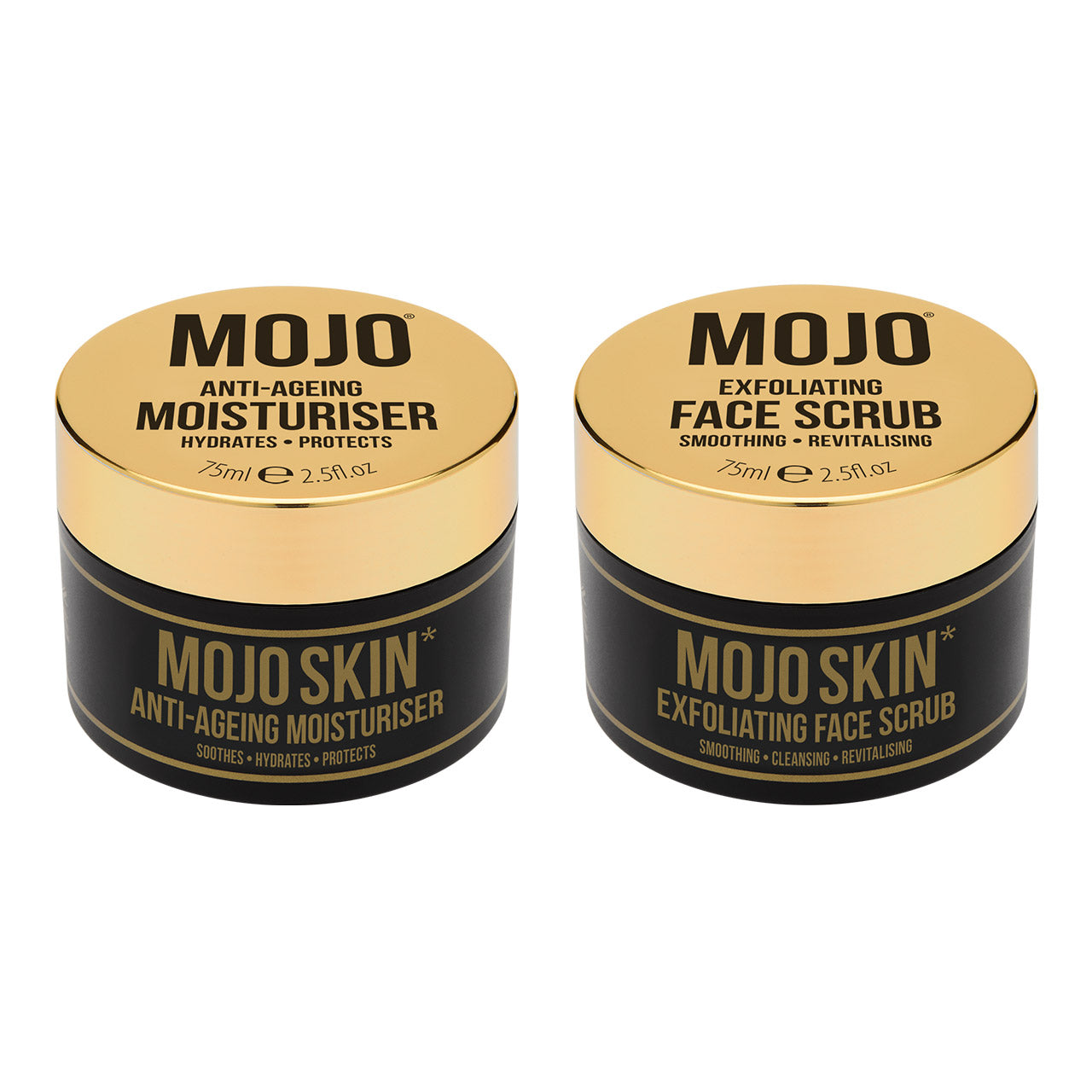 Mojo Skin Anti-Ageing Moisturiser & Exfoliating Face Scrub Set Set x1 of each