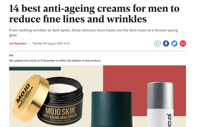 MOJO Features in the Best Anti-Ageing Skincare Creams for Men 2023: For All Skin types The Independent