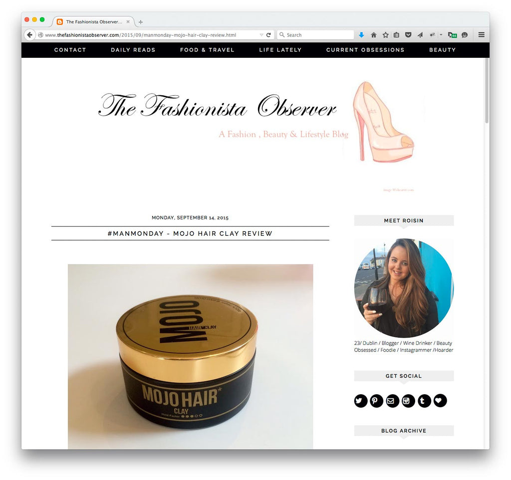 Review of Mojo Hair* Clay on The Fashionista Observer website