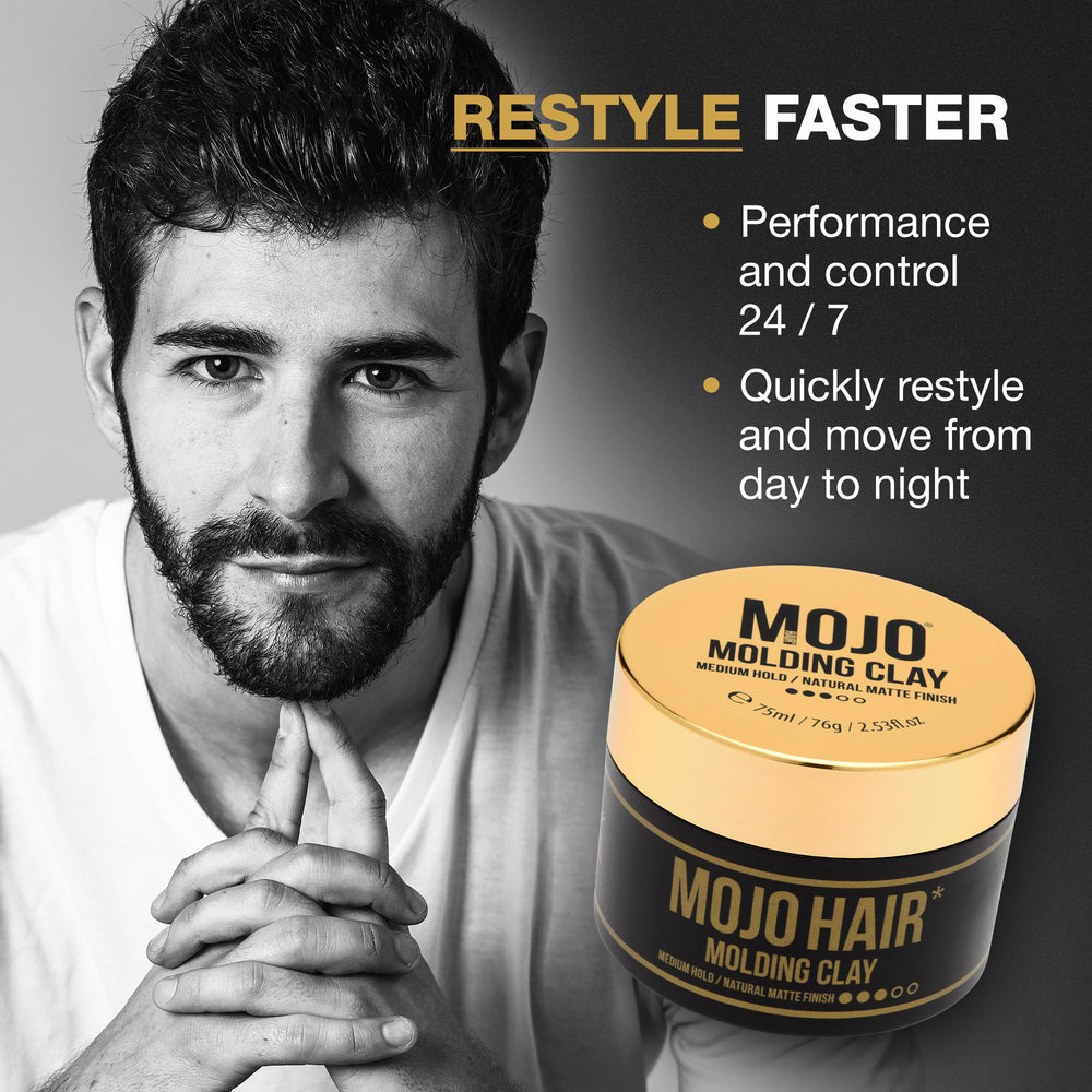 Mojo Hair Molding Clay – Medium Hold & Natural Matte Finish | Luxury Fragrance | 75ml - benefit 3