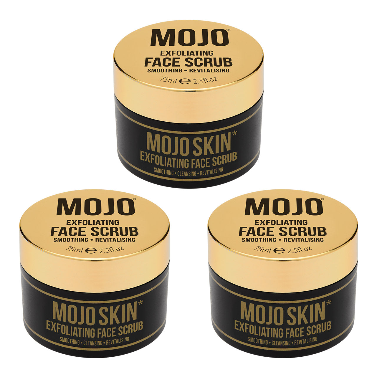Mojo Skin Exfoliating Face Scrub (75ml / 2.5fl.oz) x 3