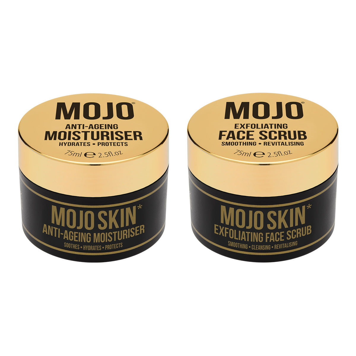 Mojo Skin Anti-Ageing Moisturiser & Exfoliating Face Scrub Set Set x1 of each
