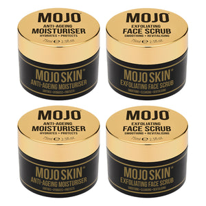 Mojo Skin Anti-Ageing Moisturiser & Exfoliating Face Scrub Set Set x2 of each